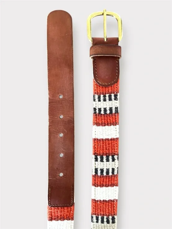 Lucky Brand Woven Leather Trim Belt 29-33 Inches - Picture 7 of 12